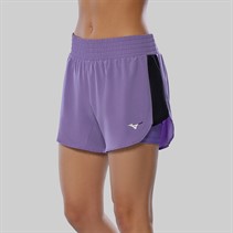 Mizuno Womens 2-In-1 4.5 Inch Running Shorts Paisley Purple