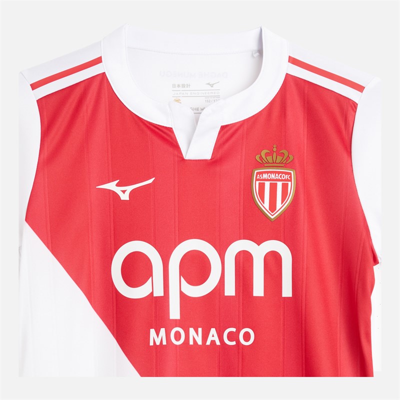 Mizuno Kids AS Monaco 25/26 Home Jersey Tango Red