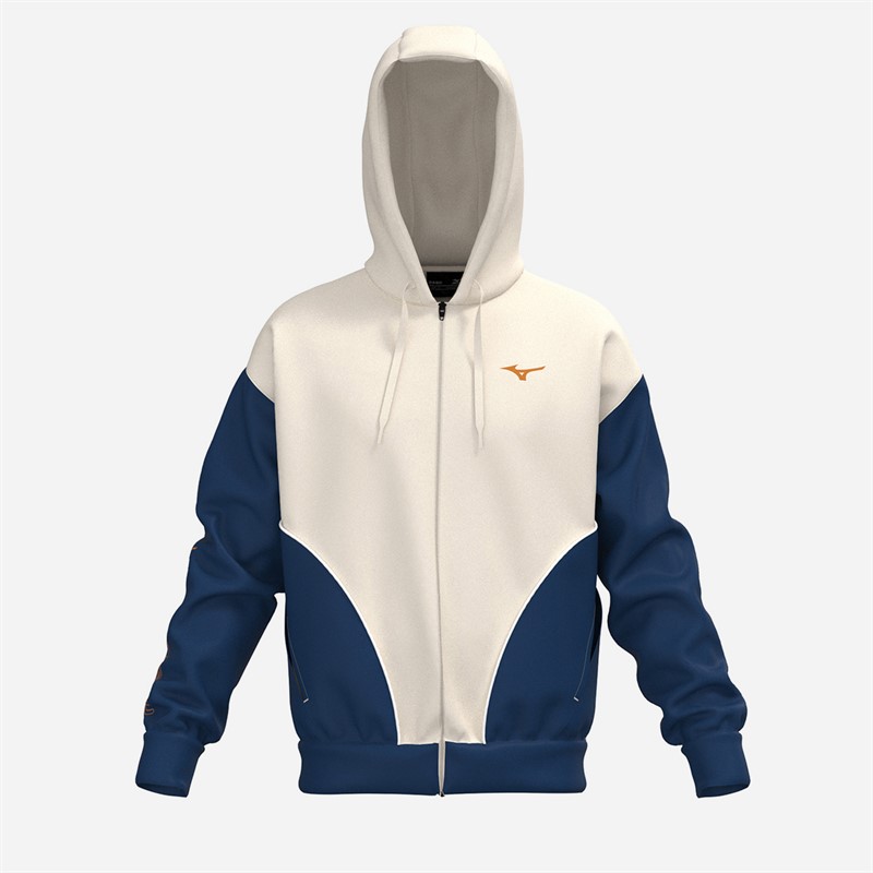 Mizuno Mens Athletics Full Zip Hoodie Pristine