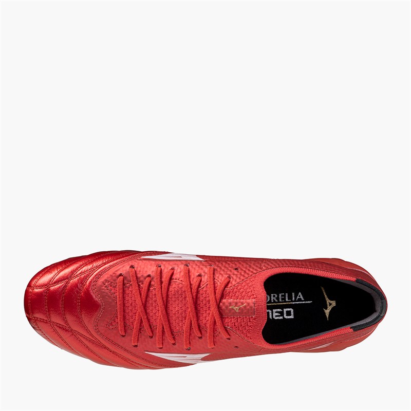 Mizuno Mens Morelia Neo IV Beta Elite FG Firm Ground Football Boots Morelia 40Th Red/White/Black