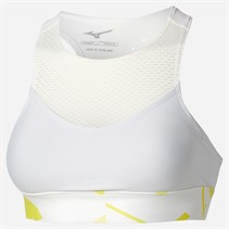 Mizuno Womens Daybreakers Padded Tennis Sports Bra White/Lemon Tonic