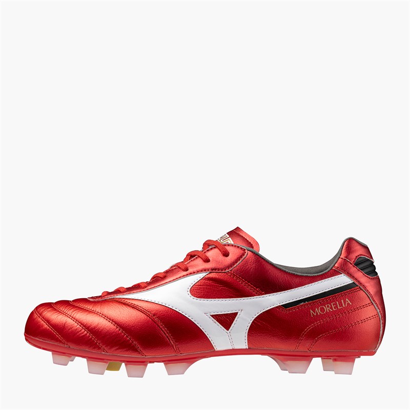 Mizuno Mens Morelia II Elite FG Firm Ground Football Boots Morelia 40Th Red/White/Black