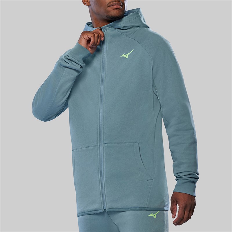 Mizuno Mens Athletics RB Full Zip Hoodie Citadel