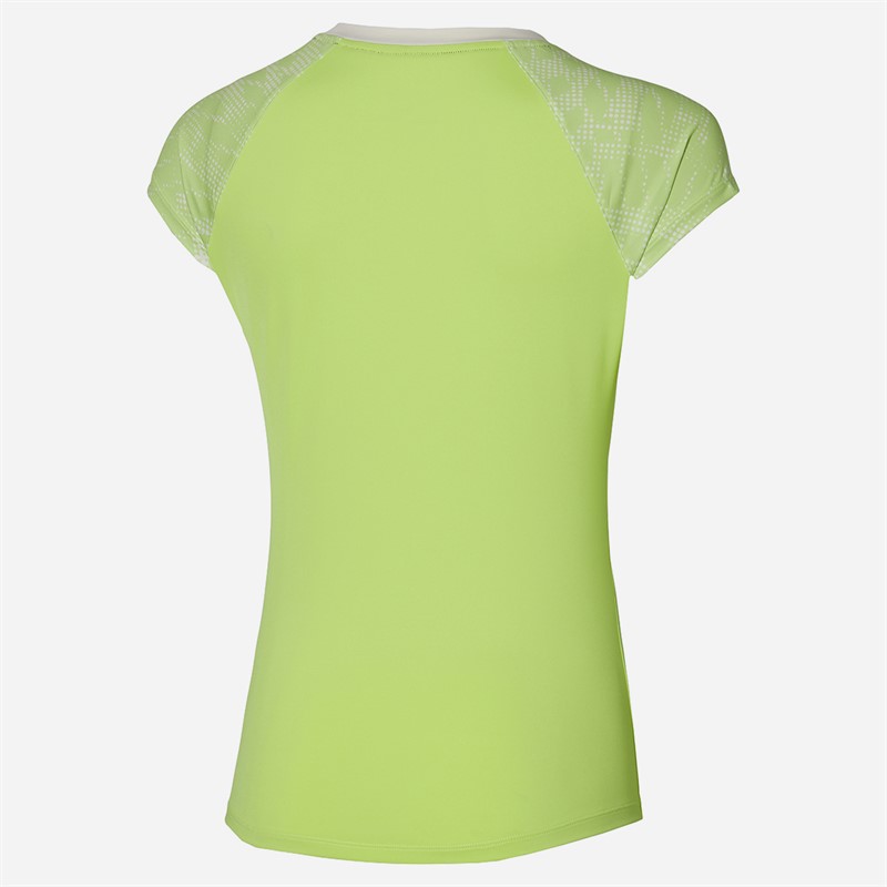 Mizuno Womens Mugen Printed Tennis T-Shirt Neo Lime