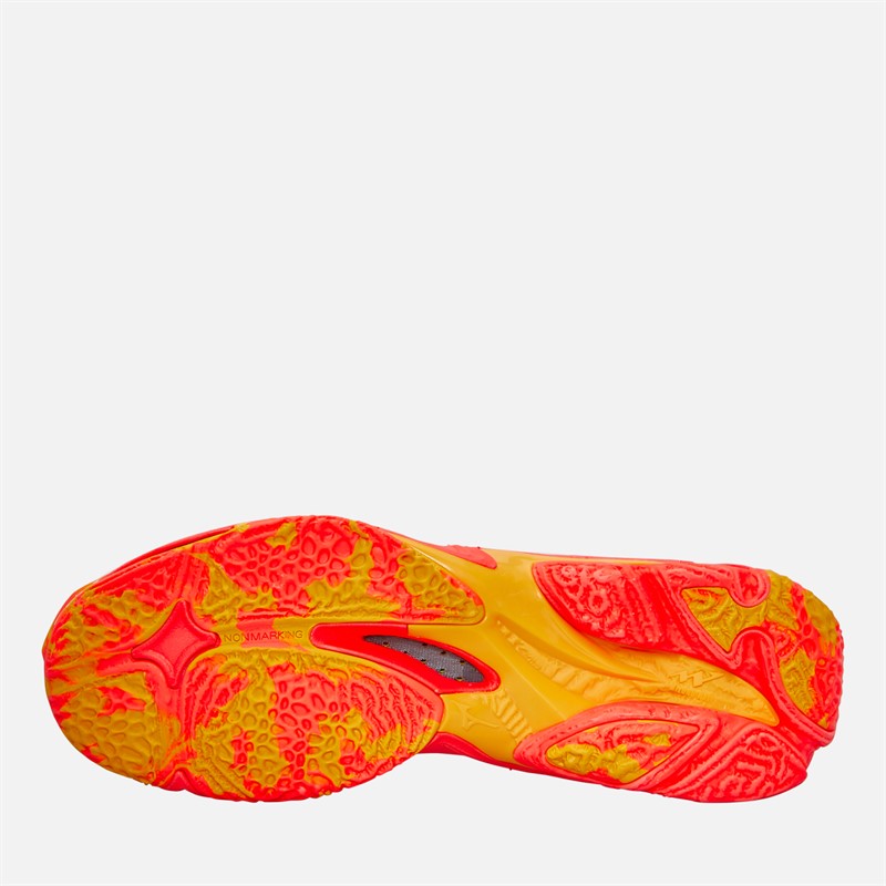 Mizuno Wave Lightening Z8 Indoor Court Shoes White/Fiery Coral 2/Citrus