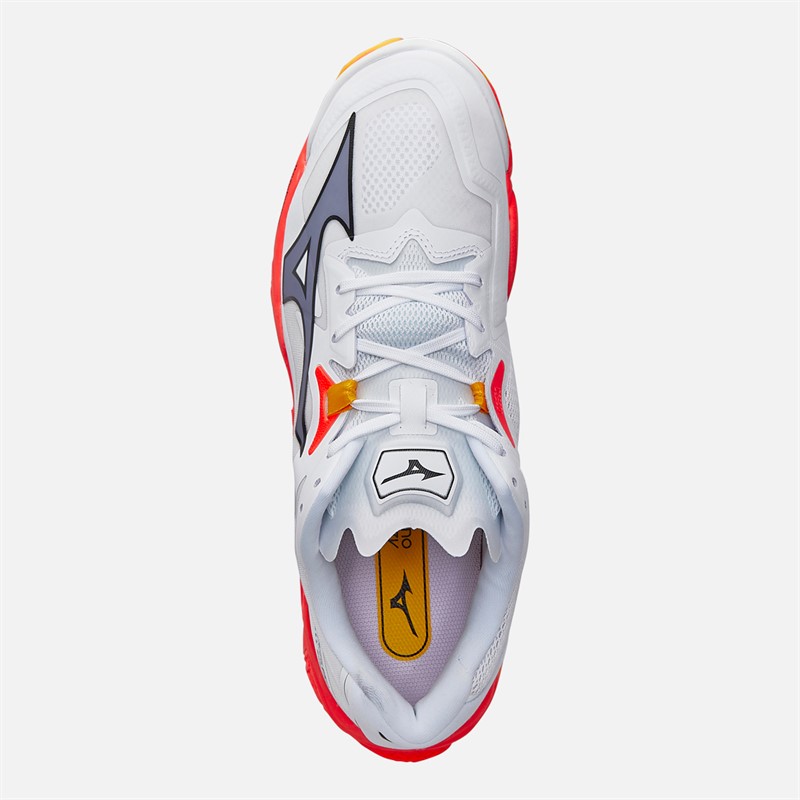 Mizuno Wave Lightening Z8 Indoor Court Shoes White/Fiery Coral 2/Citrus