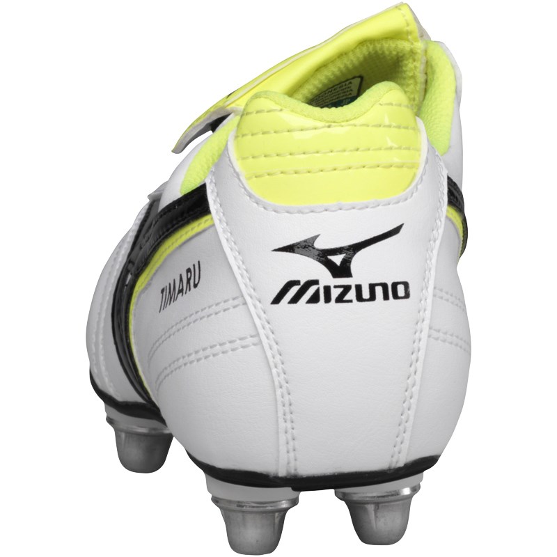 Buy Mizuno Junior Timaru SG Rugby Boots White/Black/Yellow