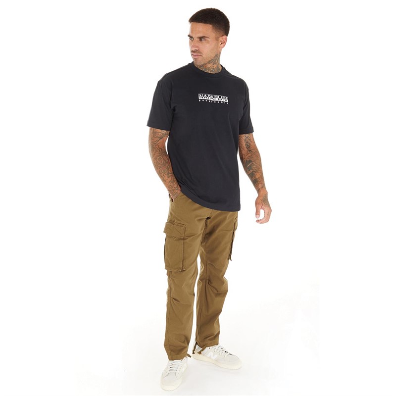 Napapijri Mens Box Logo 3 T-Shirt Black