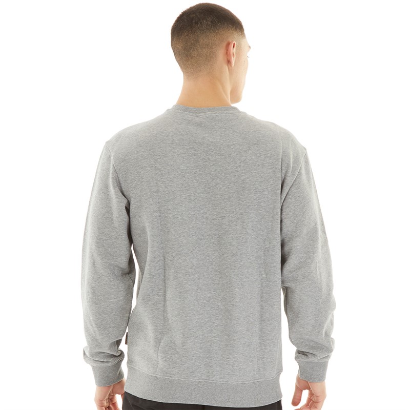 Napapijri Mens Box Logo Crew Sweatshirt Medium Grey Melange