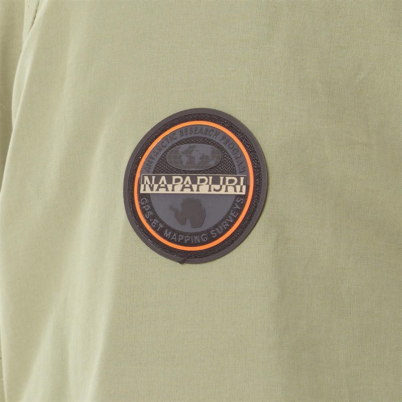 Napapijri Mens Arper Water-resistant 1/2 Zip Jacket Green Lichen