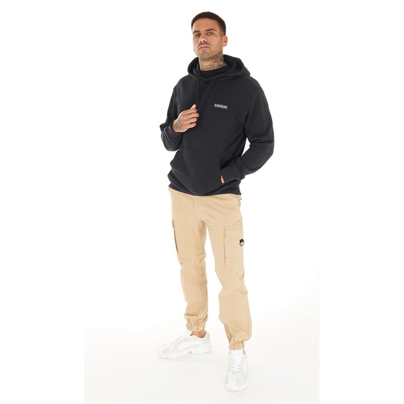 Napapijri Mens Morgex Logo Hoodie Black