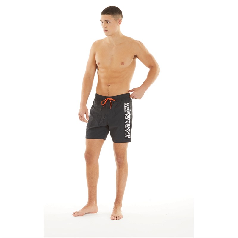 Napapijri Mens Box Logo Swim Shorts Black