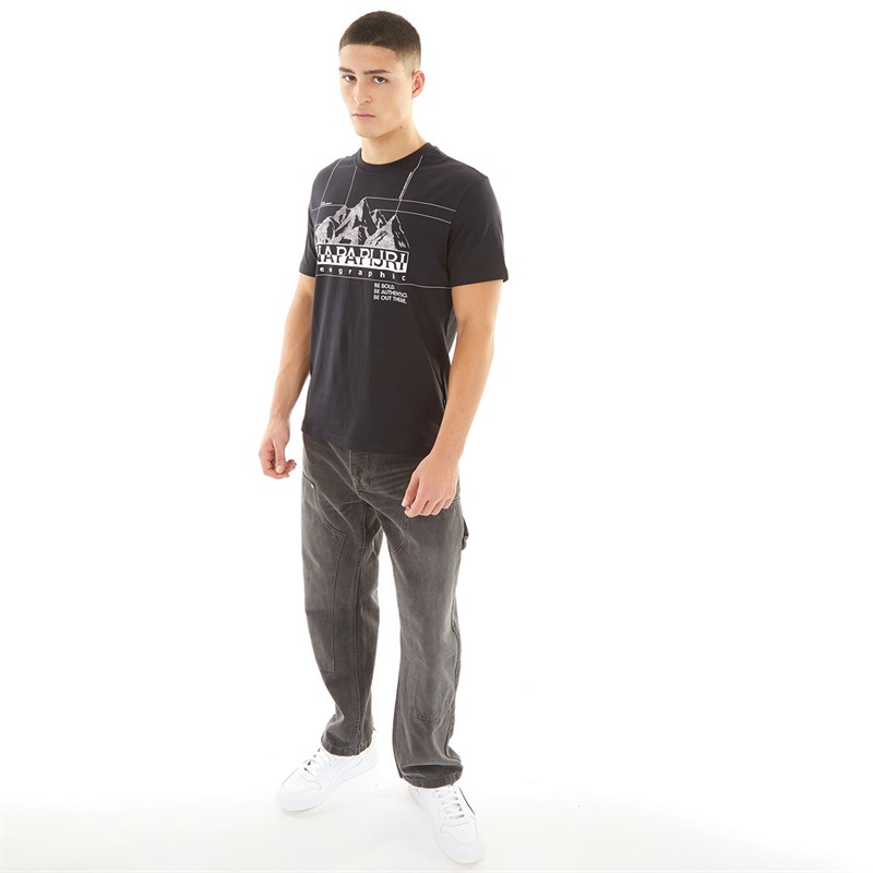Napapijri Mens Frame Logo T-Shirt Black