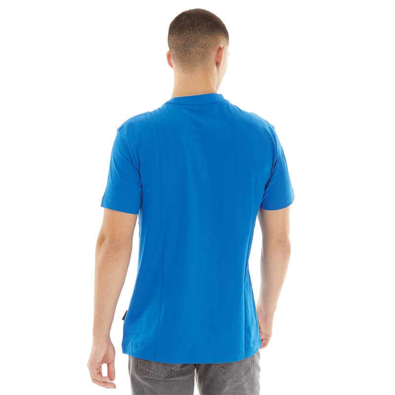 Napapijri Mens Box Logo T-Shirt Blue Lapis