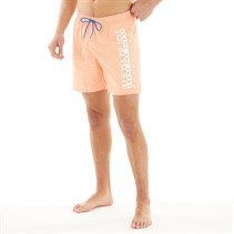 Napapijri Mens Box Logo Swim Shorts Pink Salmon