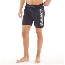 Napapijri Mens Box Logo Swim Shorts Blue Marine