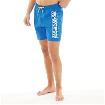 Napapijri Mens Box Logo Swim Shorts Blue Lapis
