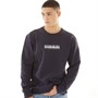 Napapijri Mens Box Logo Crew Neck Sweatshirt Blue Marine