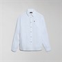 Napapijri Mens Linen Long Sleeve Shirt Bright White