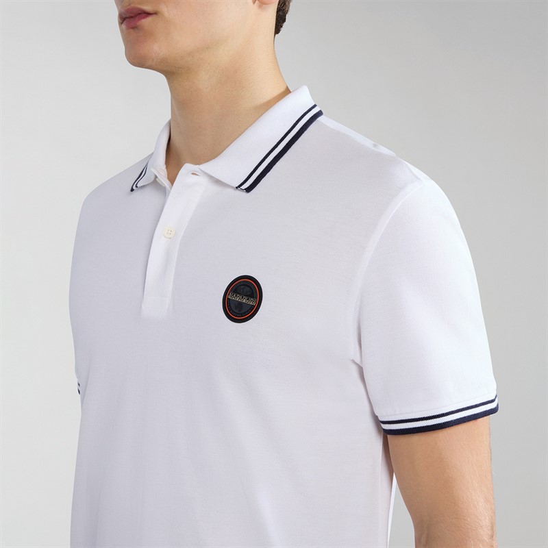 Napapijri Mens Macas Polo Shirt Bright White