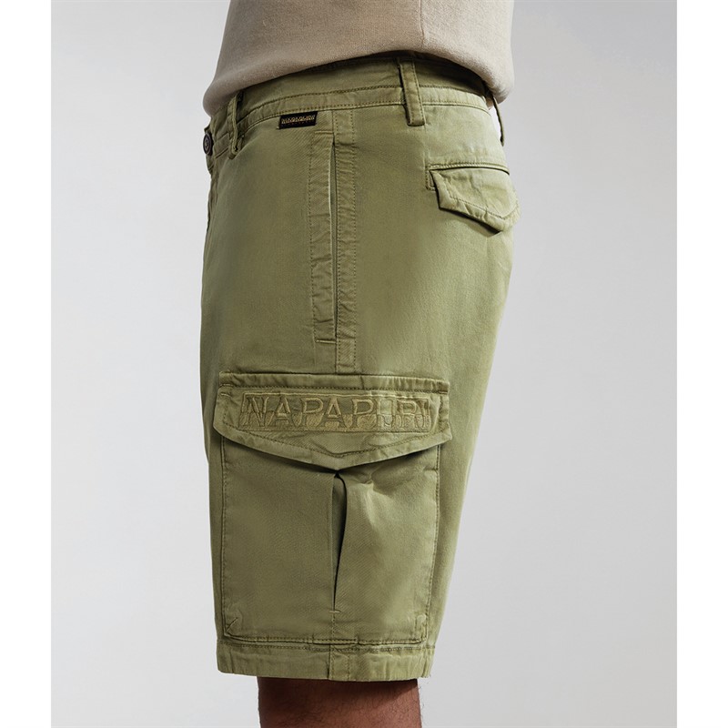 Napapijri Mens Deline Cargo Shorts Green Lichen