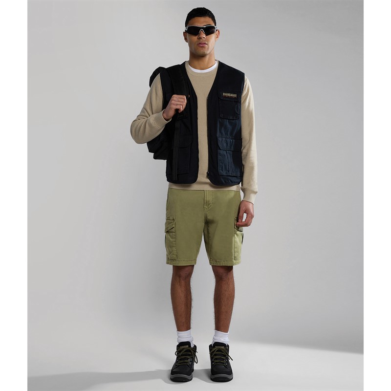 Napapijri Mens Deline Cargo Shorts Green Lichen