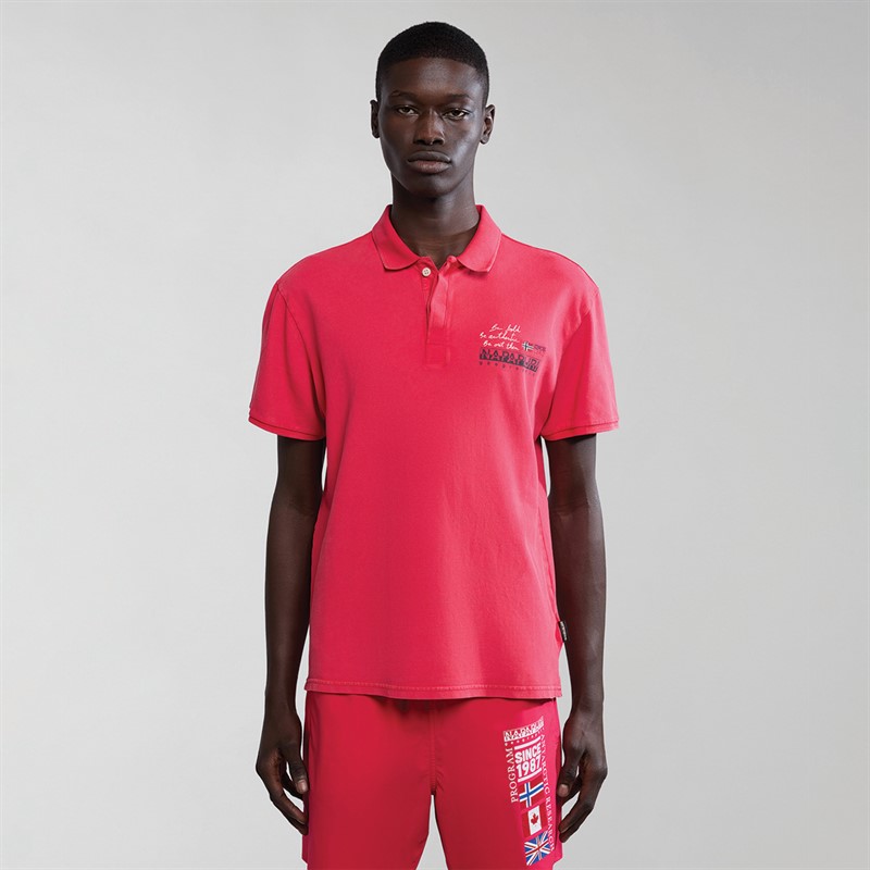 Napapijri Mens Colville Polo Shirt Red Barberry