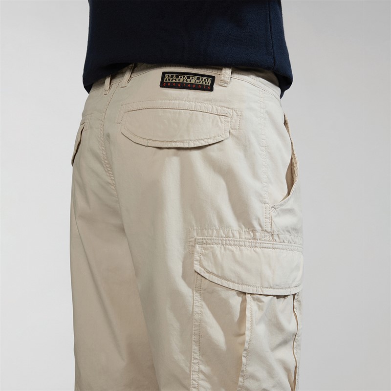 Napapijri Mens Noto 2.0 Cargo Shorts Beige Silver