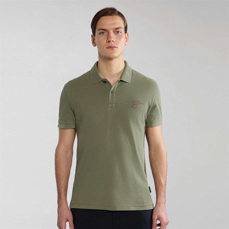 Napapijri Mens Elbas Polo Shirt Green Lichen