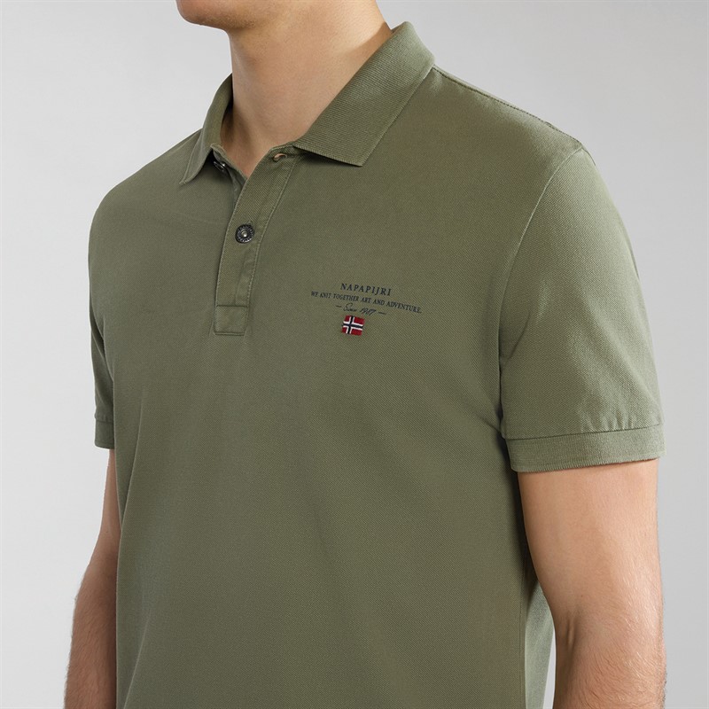 Napapijri Mens Elbas Polo Shirt Green Lichen