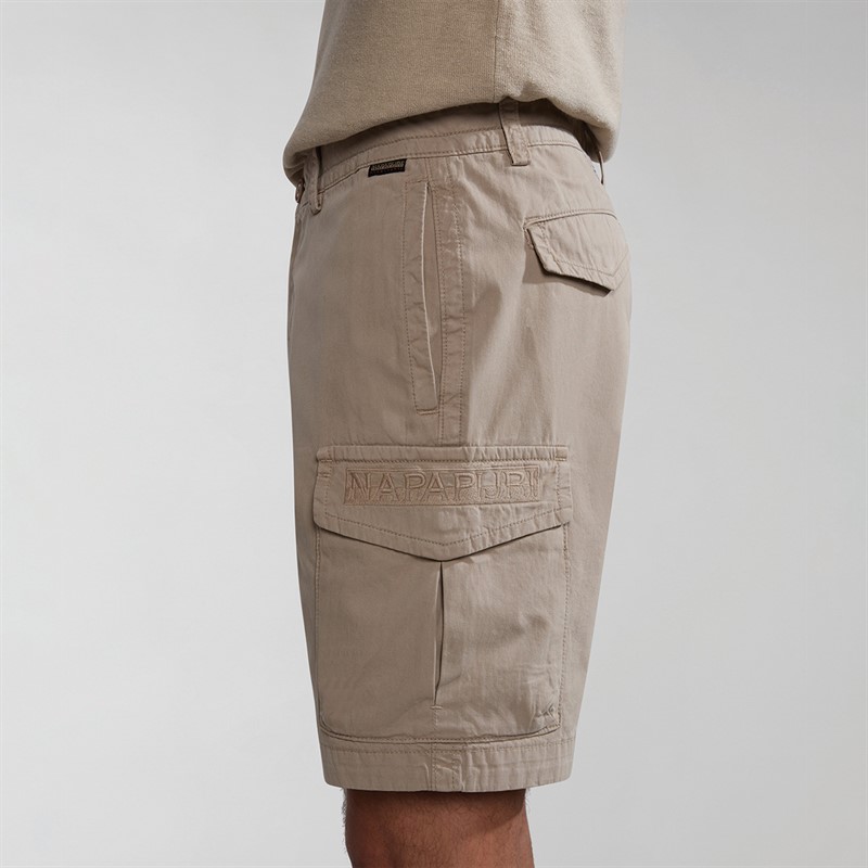 Napapijri Mens Deline Cargo Shorts Beige Cash