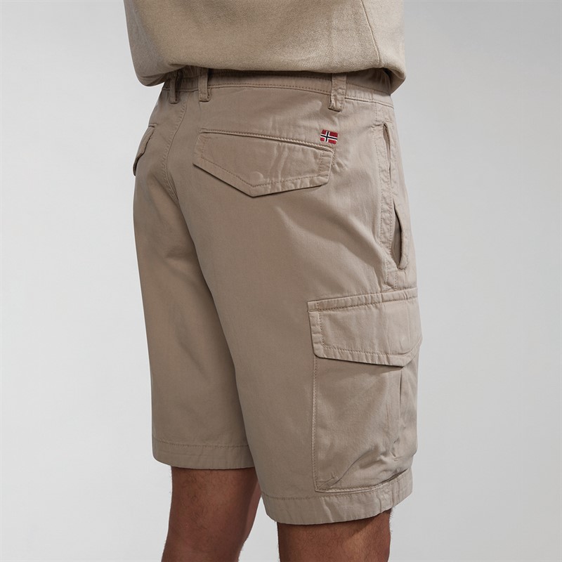 Napapijri Mens Deline Cargo Shorts Beige Cash