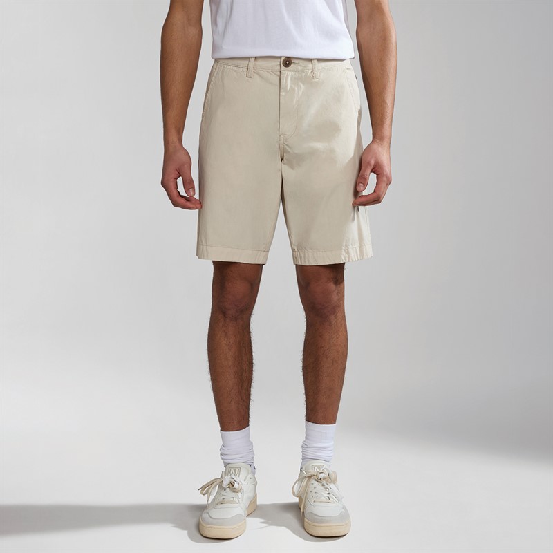 Napapijri Mens Nakuru Chino Shorts Beige Silver