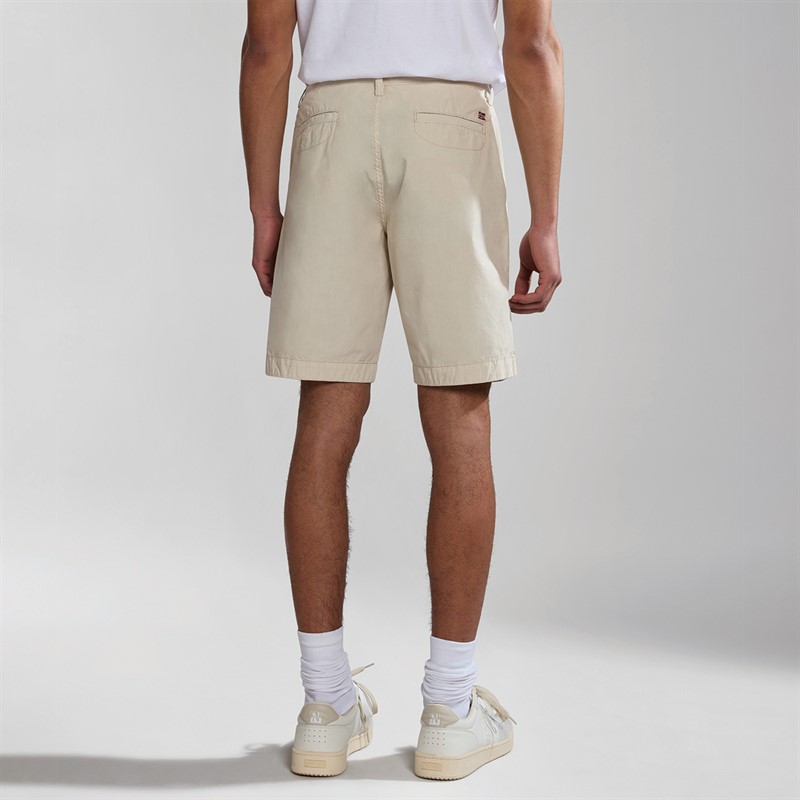 Napapijri Mens Nakuru Chino Shorts Beige Silver