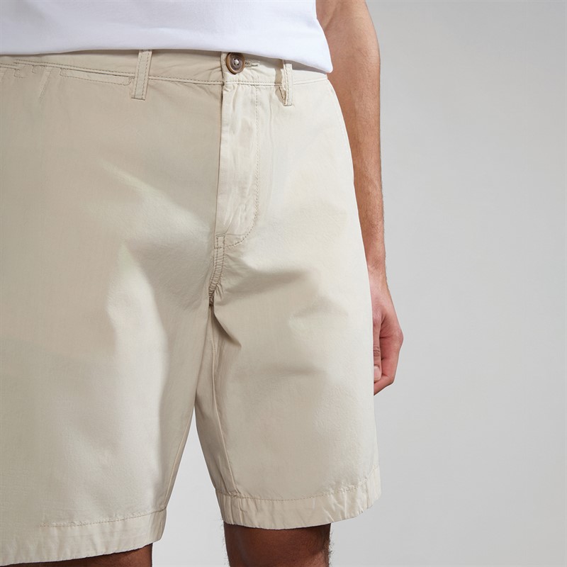 Napapijri Mens Nakuru Chino Shorts Beige Silver
