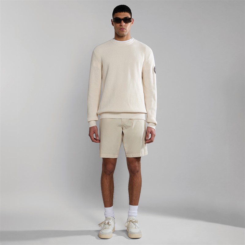 Napapijri Mens Nakuru Chino Shorts Beige Silver