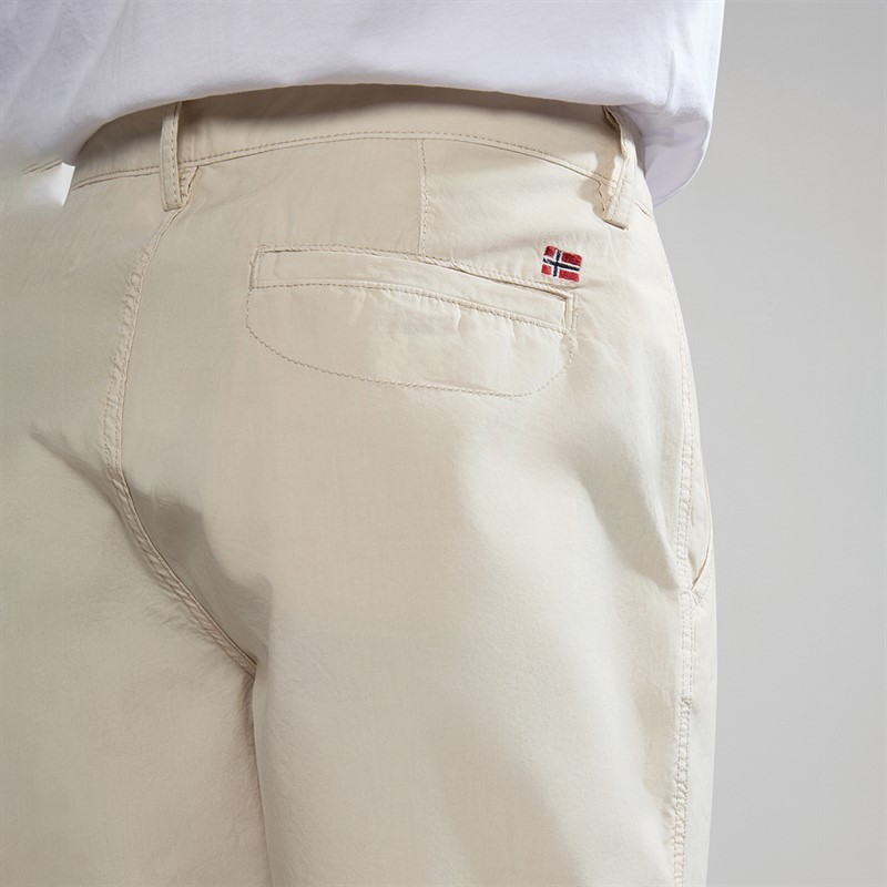 Napapijri Mens Nakuru Chino Shorts Beige Silver