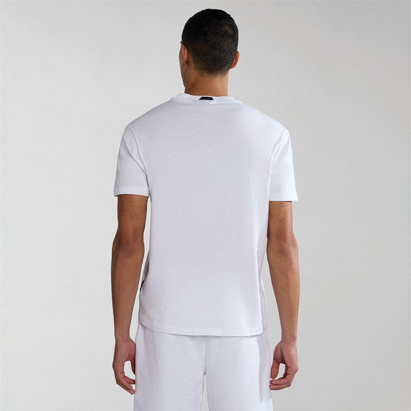 Napapijri Mens Bollo Graphic T-Shirt Bright White