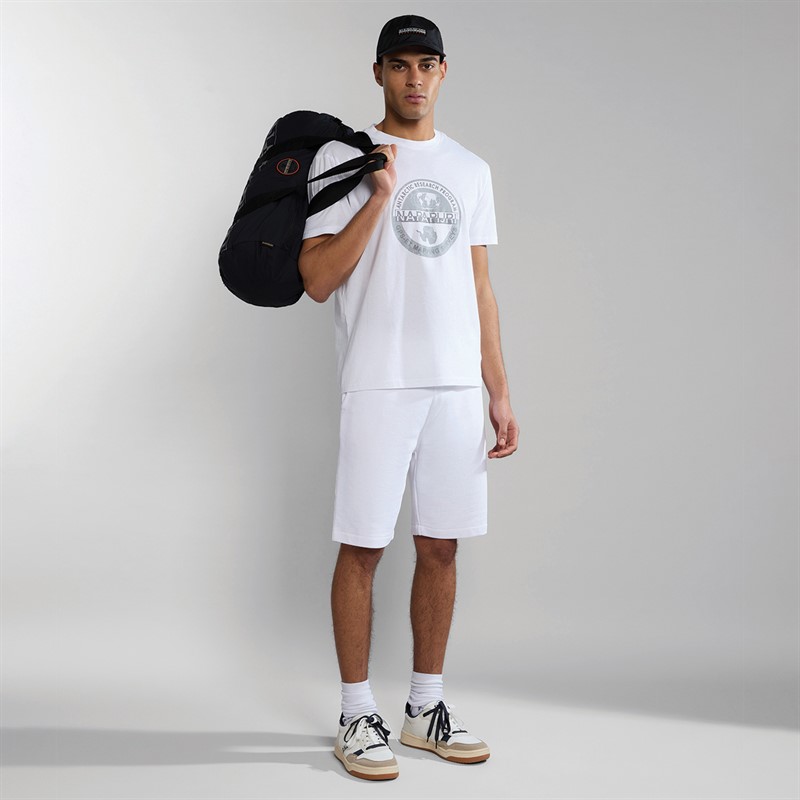 Napapijri Mens Bollo Graphic T-Shirt Bright White