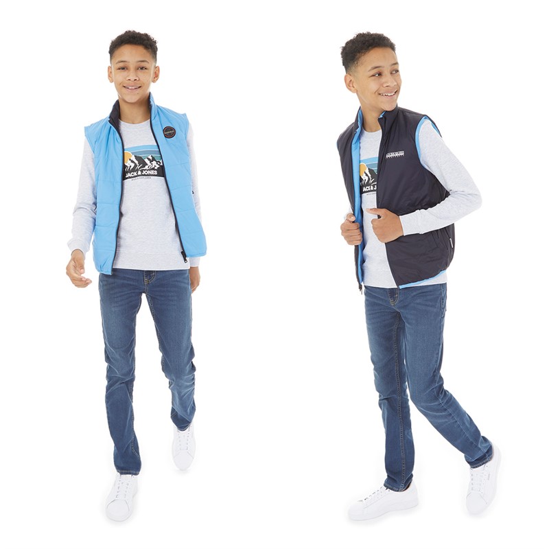 Napapijri Junior Santafe Reversible Padded Vest Blue Azure