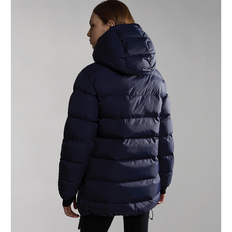 Napapijri Womens Northfarer Padded Long Anorak Blue Marine