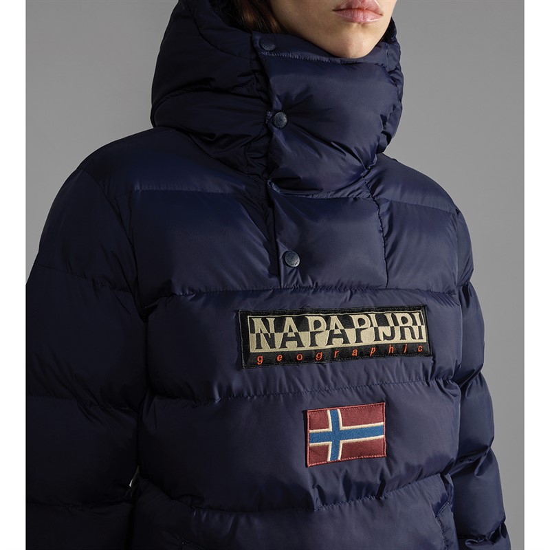 Napapijri Womens Northfarer Padded Long Anorak Blue Marine