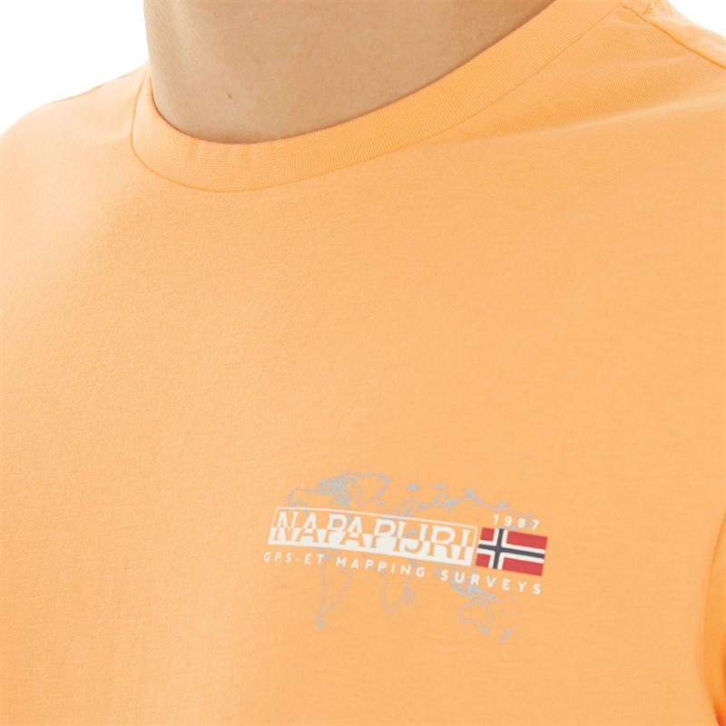 Napapijri Mens Sedil T-Shirt Orange Mock
