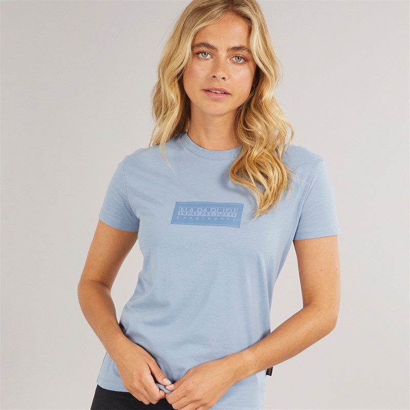 Napapijri Womens Box Logo T-Shirt Troposphere