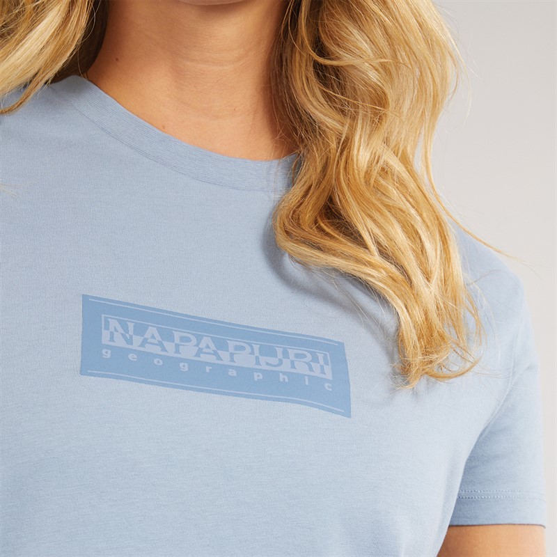 Napapijri Womens Box Logo T-Shirt Troposphere