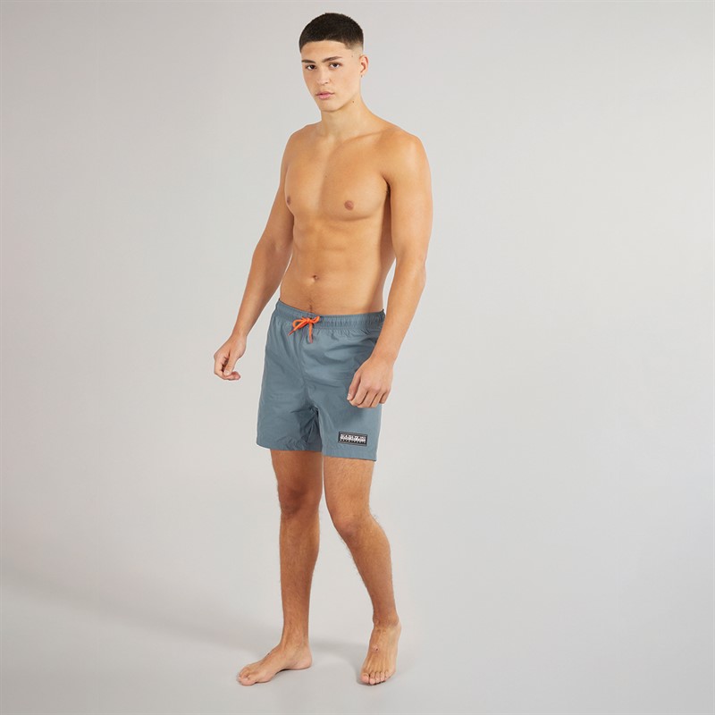 Napapijri Mens Box Logo Swim Shorts Stormy Weat