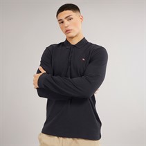 Napapijri Mens Ealis Long Sleeve Polo Shirt Black