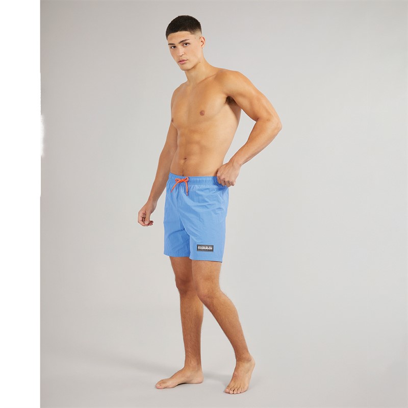 Napapijri Mens Box Logo Swim Shorts Ultramarine