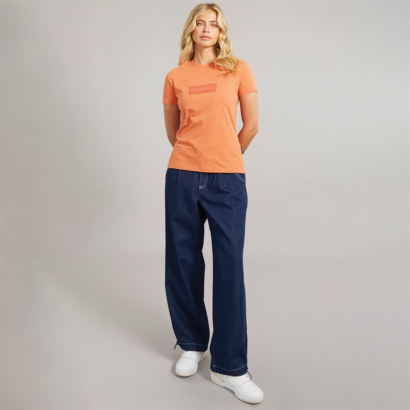 Napapijri Womens Box Logo T-Shirt Langoustino