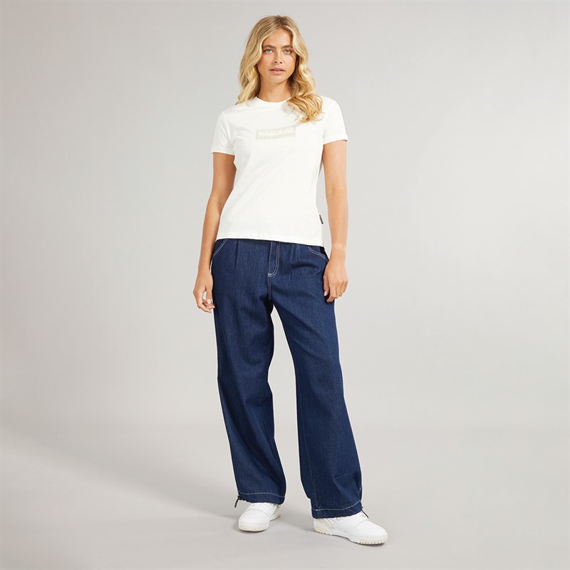 Napapijri Womens Box Logo T-Shirt White Heron